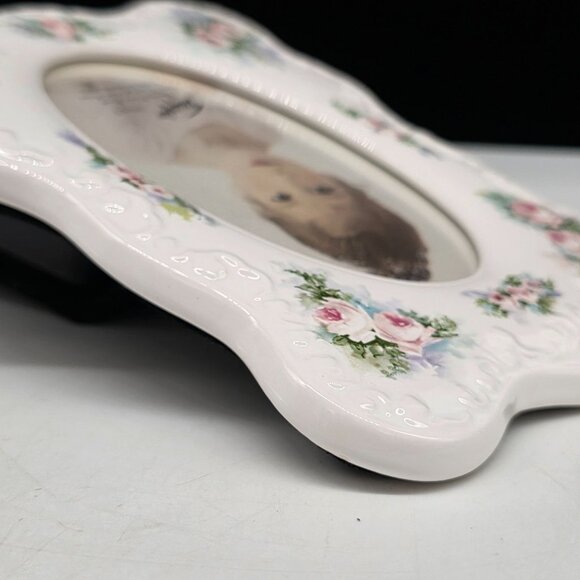 Terragrafics 1986 Floral Musical Ceramic Picture Frame Memories 3.5"x5" - Picture 9 of 11